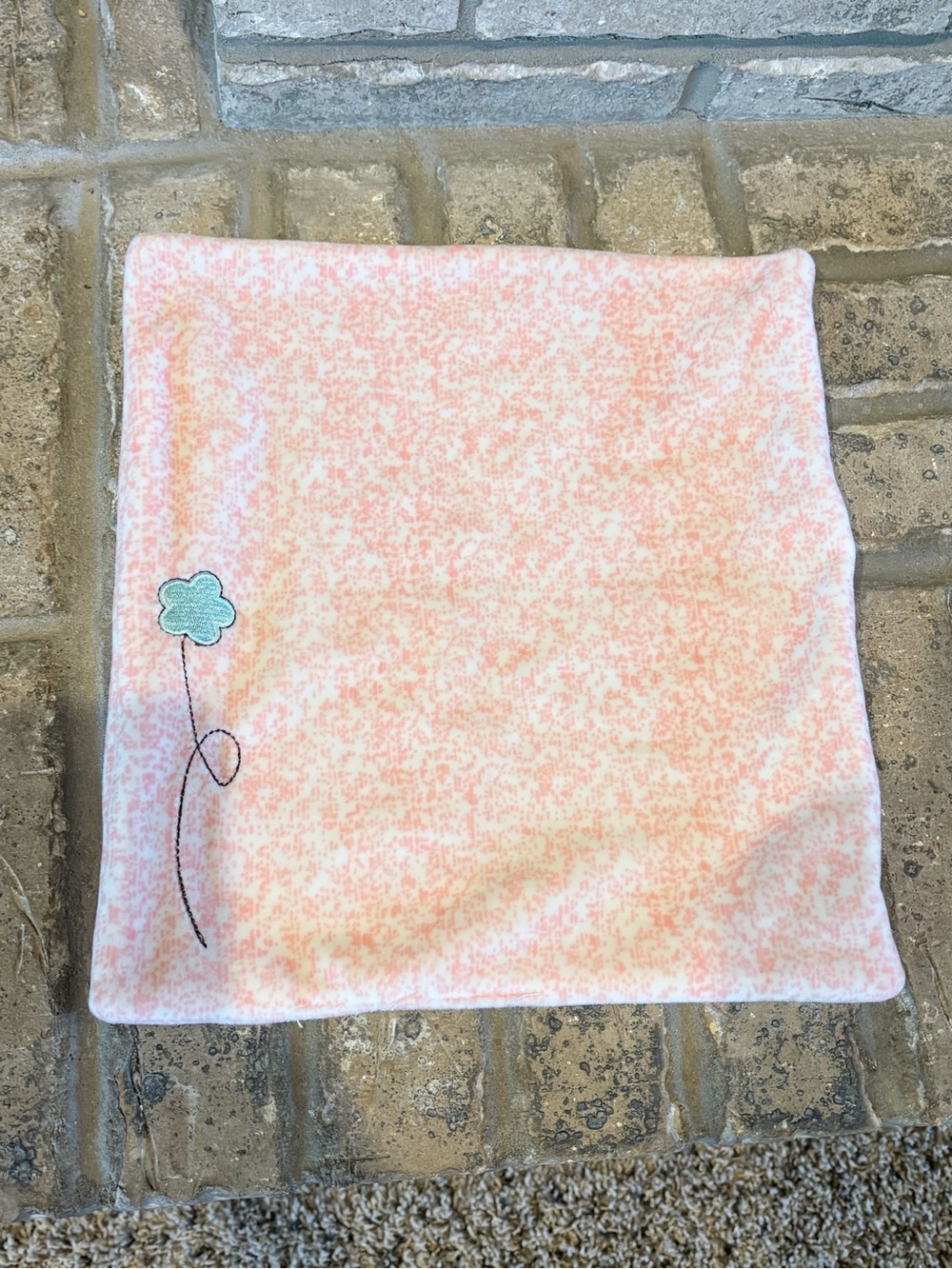 Baby pink security blanket with flower
